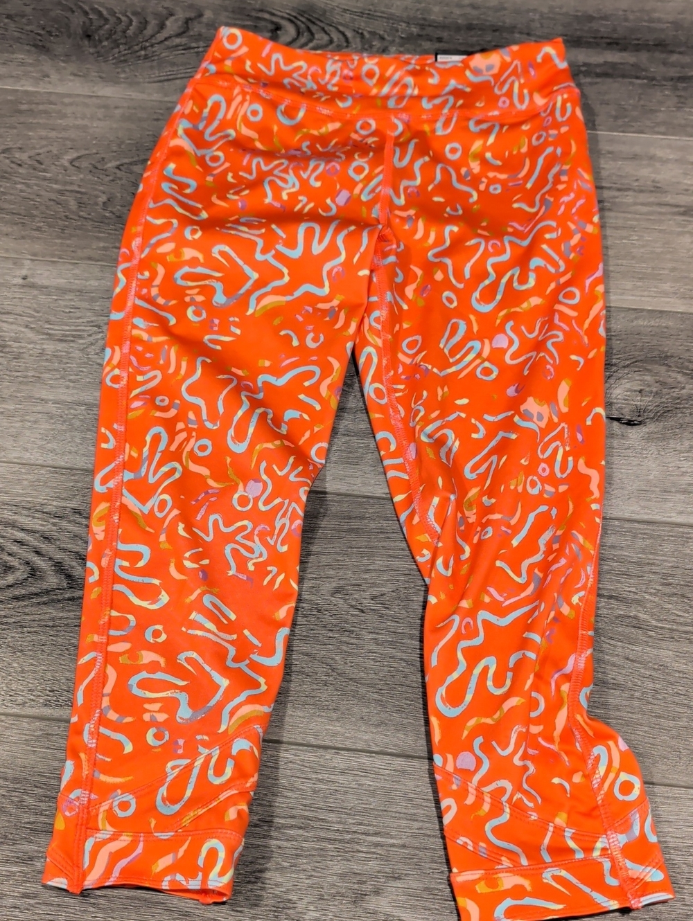 Orange Printed Leggings
